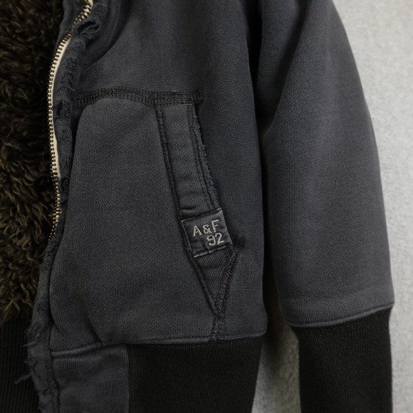 Abercrombie Fitch Indigo Lake Jacket Womens Small Fleece Lined Hooded Zip Heavy - Picture 7 of 16